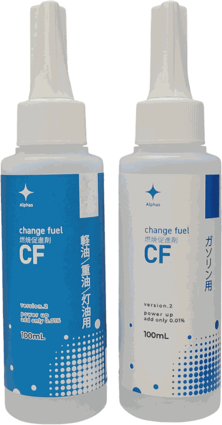 燃料添加剤 Change Fuel の製品ボトル